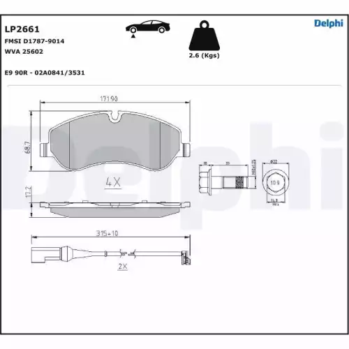 DELPHI Ön Fren Balatası Tk LP2661