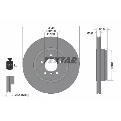 TEXTAR Arka Fren Diski 92123203