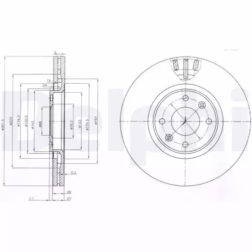 DELPHI Ön Fren Diski Havalı Ø302 BG4002