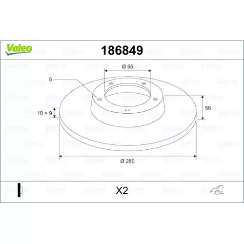 VALEO Arka Fren Diski Tk 186849