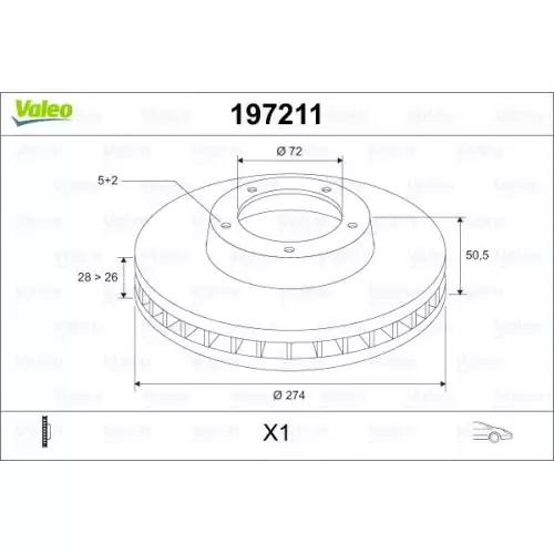 VALEO Ön Fren Diski Adet 197211