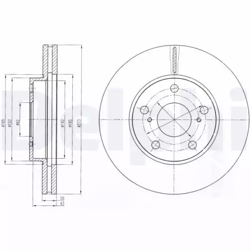 DELPHI Ön Fren Diski Havalı BG4234C