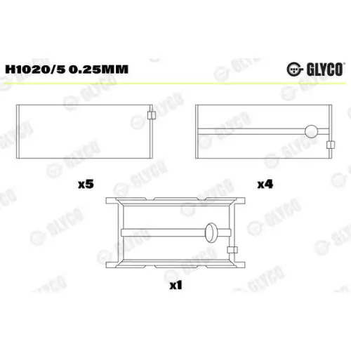 GLYCO Ana Yatak 0.25mm H1020/5 0.25MM