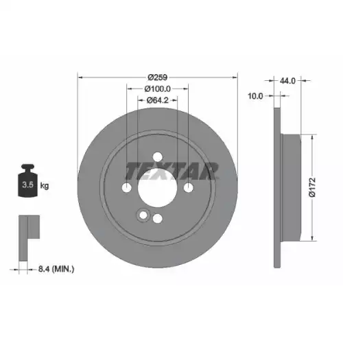 TEXTAR Arka Fren Diski 92175003