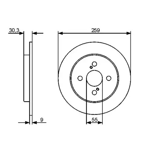 BOSCH Arka Fren Diski Düz 259 4Mm 0986479420