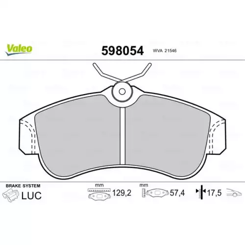 VALEO Ön Fren Balatası Tk 598054