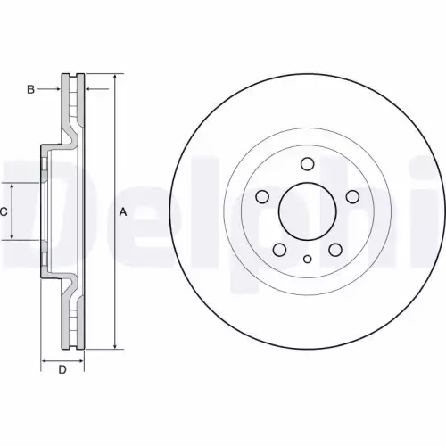 DELPHI Ön Fren Diski Karbon Kaplamalı Ø284 BG4654C