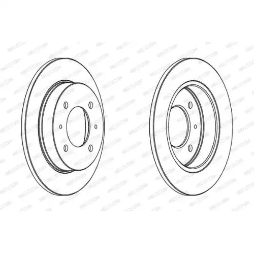 FERODO Arka Fren Diski Düz 258 4mm Takım DDF1176