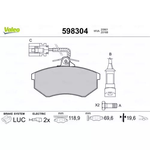 VALEO Ön Fren Balatası Tk 598304