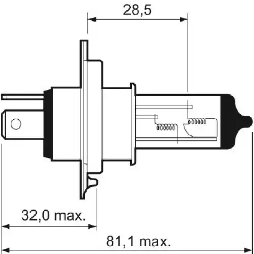 VALEO Ampül H4 12 V 60 55W Mavı Etkı Far Ampülu 032513