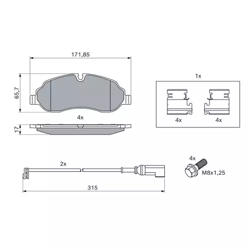 BOSCH Ön Fren Balatası Tk 0986494845