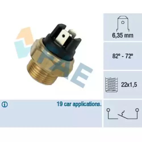 FAE Fan Müşürü 82-72 °C Fişli FAE 37380