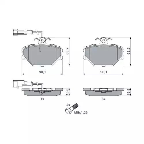 BOSCH Ön Fren Balatası Tk 0986491050