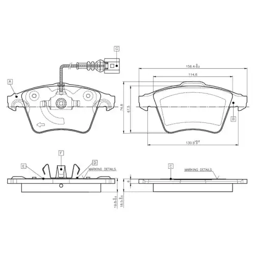 BOSCH Ön Fren Balatası Tk 0986TB2864