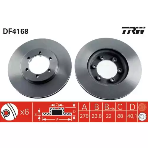 TRW Ön Fren Diski Havalı 278.6.mm DF4168