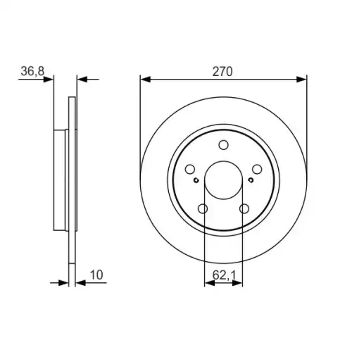 BOSCH Arka Fren Diski Düz (2705) 0986479S64