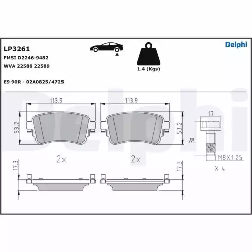 DELPHI Arka Fren Balatası Takım LP3261