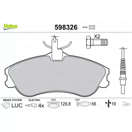 VALEO Ön Fren Balatası Tk Fişli 598326