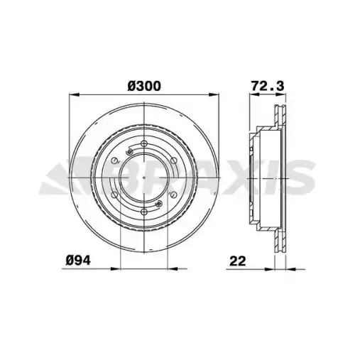 BRAXIS Arka Fren Diski Havalı AD1023