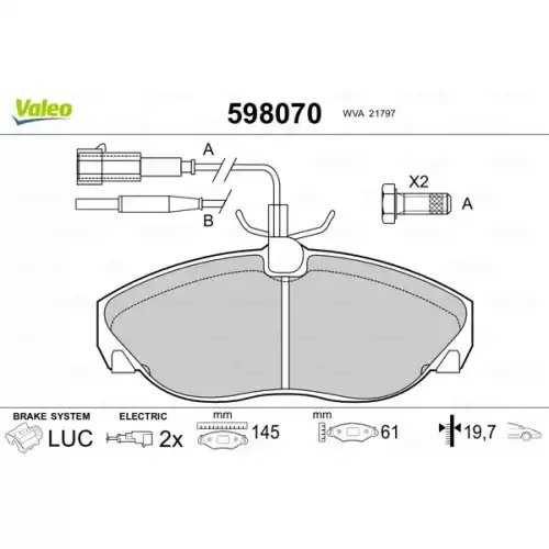 VALEO Ön Fren Balatası Tk 598070