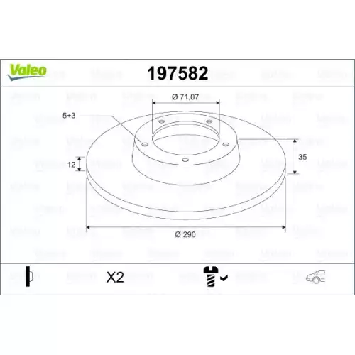 VALEO Arka Fren Diski Takım 197582