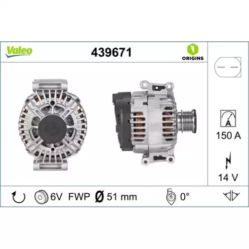 VALEO Alternatör Şarj Dinamosu 150A 439671