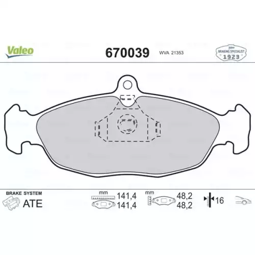 VALEO Ön Fren Balatası Tk 670039