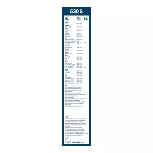 BOSCH Ön Cam Silecek Süpürgesi Takım Twin 530SP/530 mm Unıversal 3397118401