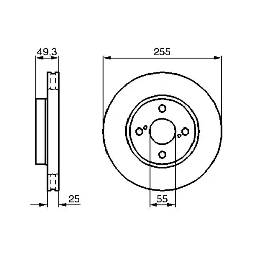 BOSCH Ön Fren Diski 255 4Mm Adet 0986479085