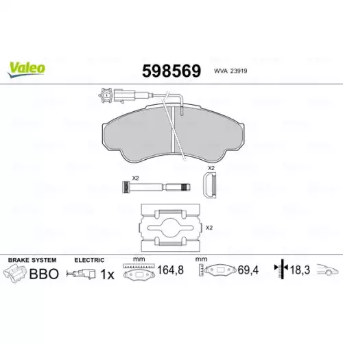 VALEO Ön Fren Balatası 598569