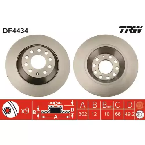 TRW Arka Fren Diski Takım DF4434