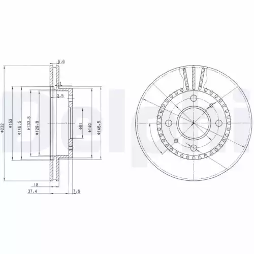 DELPHI Ön Fren Diski Havalı 232-4 BG3206