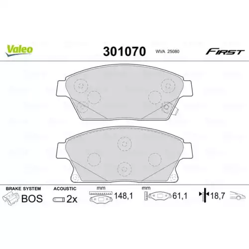 VALEO Ön Fren Balatası Tk 16 Inch 300Mm Dıskler Içın 301070