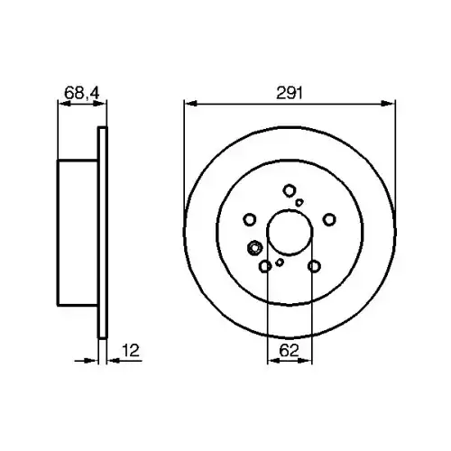 BOSCH Arka Fren Diski Düz (2915) 0986479200