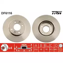 TRW Ön Fren Diski Havalı 252.4.mm Takım DF6116