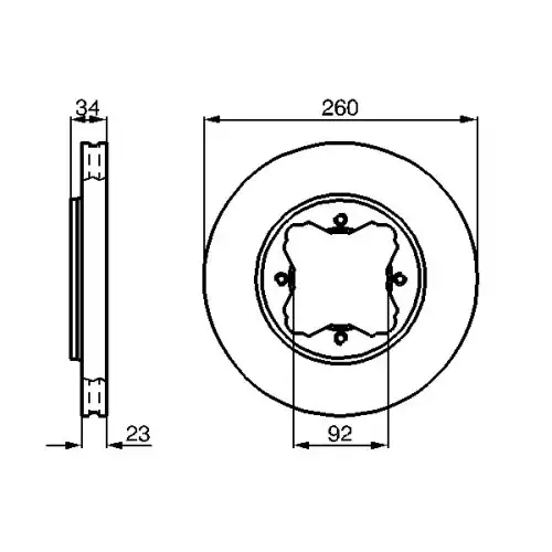 BOSCH Fren Diski Havalı Ön 260 4Mm 0986478568