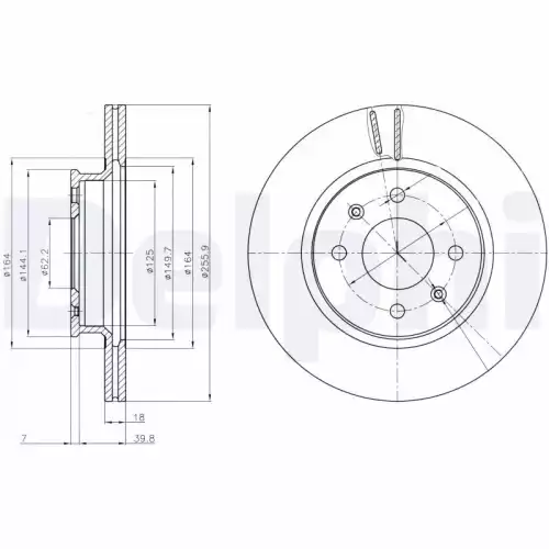 DELPHI Ön Fren Diski Havalı Karbonlu 256 4 BG4535C