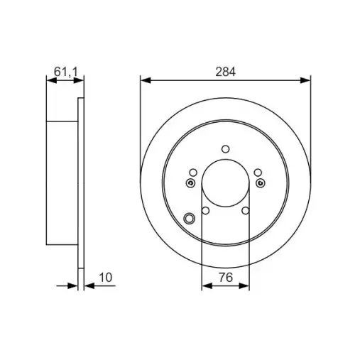 BOSCH Arka Fren Diski Düz 284 5Mm Adet 0986479U37