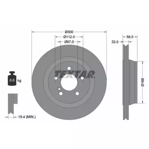 TEXTAR Arka Fren Diski 92099503