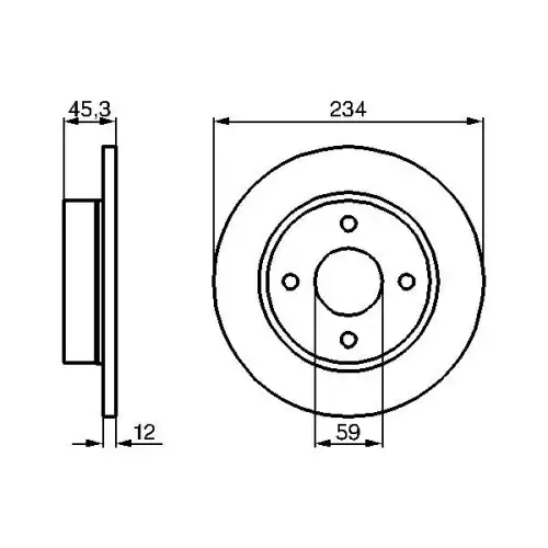 BOSCH Fren Diski Düz Ön 234Mm 0986478288