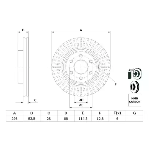 BOSCH Ön Fren Diski 0986479E35