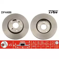 TRW Ön Fren Diski Havalı 282.5mm Takım DF4486