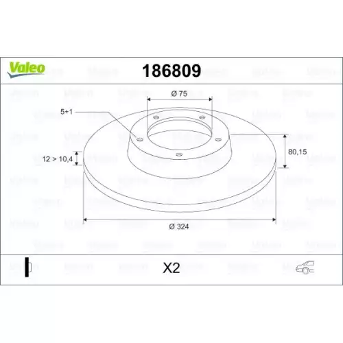 VALEO Arka Fren Diski 186809