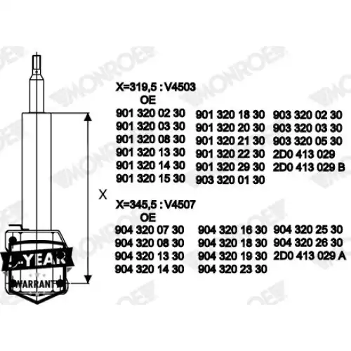 MONROE Ön Amortisör V4503