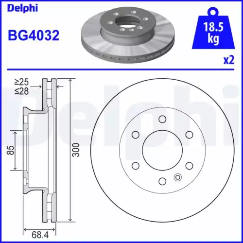 DELPHI Ön Fren Diski Havalı BG4032