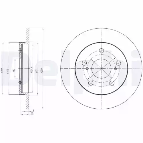 DELPHI Arka Fren Diski Düz 259 5 BG4233