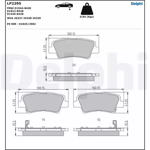 DELPHI Arka Fren Balatası Tk LP2295