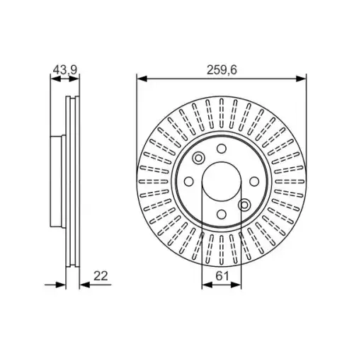 BOSCH Ön Fren Diski Havalı 258Mm 0986479S90