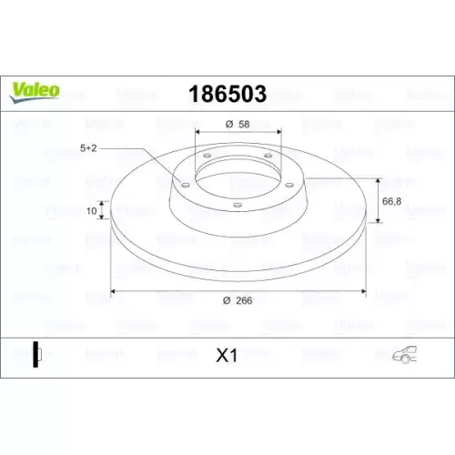 VALEO Arka Fren Diski Düz 186503