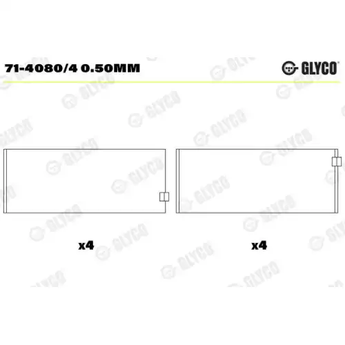 GLYCO Kol Yatak 0.50 71-4080/4 0.50MM